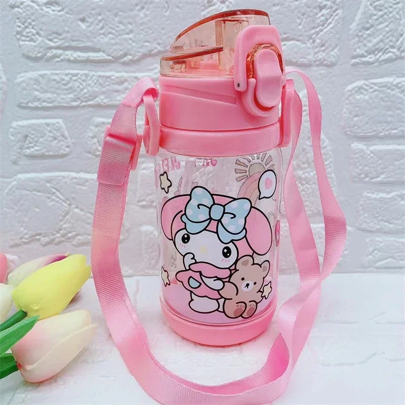 Botella de agua Kawaii Sanrio My Melody de 400ML, Kuromi Cinnamoroll, taza de café deportiva, hervidor con cordón portátil, regalos de vacaciones de dibujos animados