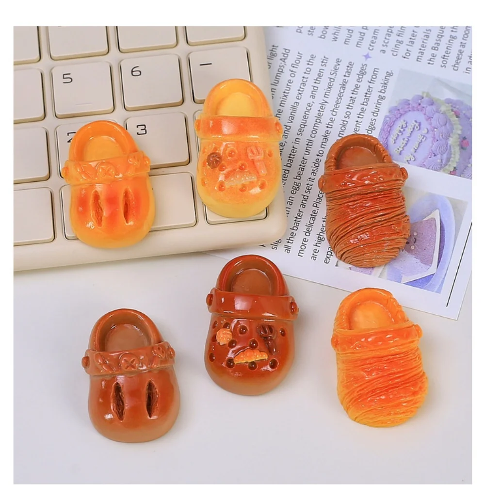 10pcs Resin Mixed Color Cartoon Bread Slippers Patch For Diy Making Mobile Phone Case Decoration Jewelry Accessories