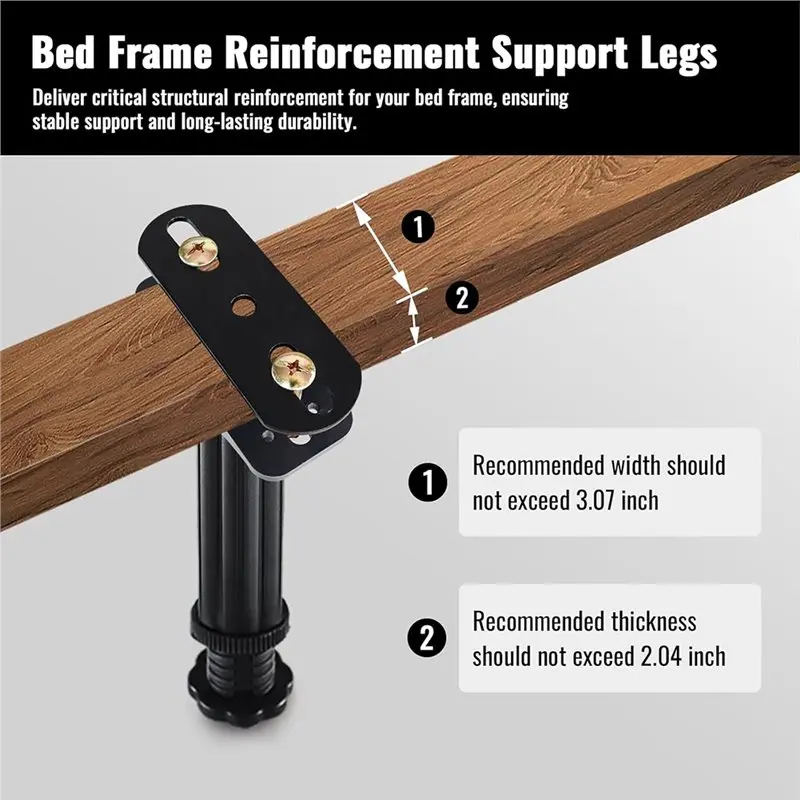 Premium-Adjustable Height For Bed Support Legs 8PCS 5.0 To 7.8 Inch Heavy Duty For Bed Frame And Slat Support