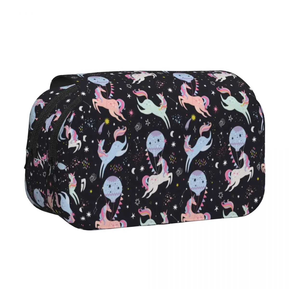 Cartoon Cute Unicorn Double Clamshell Pen Case Pencilcases Pen for Student Big Capacity Bags School Supplies Gifts Stationery