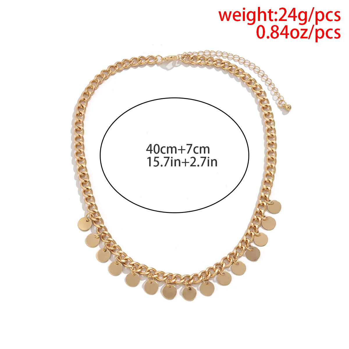 Vintage Sequin Pendant Collarbone Necklace Women\'s 2023 Simple Gold Color Metal Necklaces Girl Fashion Charm Birthday Jewelry