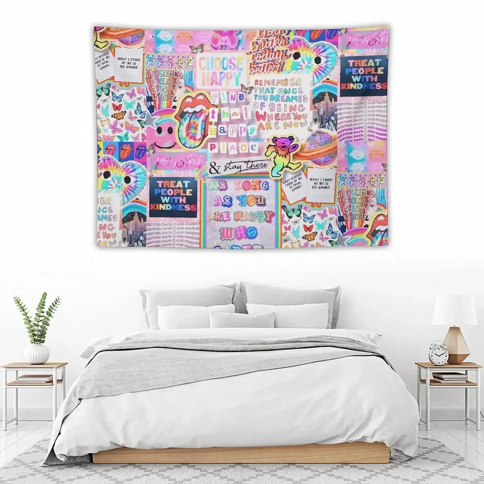 

F I N D T H A T H A P P Y P L A C E Tapestry Cute Decor House Decoration Wall Carpet Decoration For Home Tapestry
