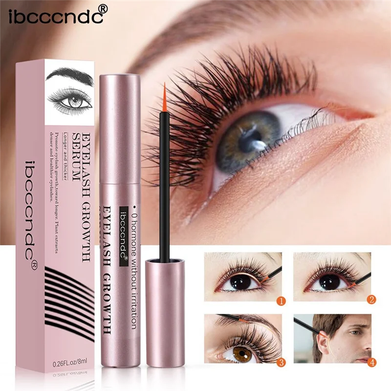 Ibcccndc 8Ml Eyelash Growth Serum Natural Eyelash Enhancer Liquid Eyelashes Lengthening Essence Thicker Stronger Curler