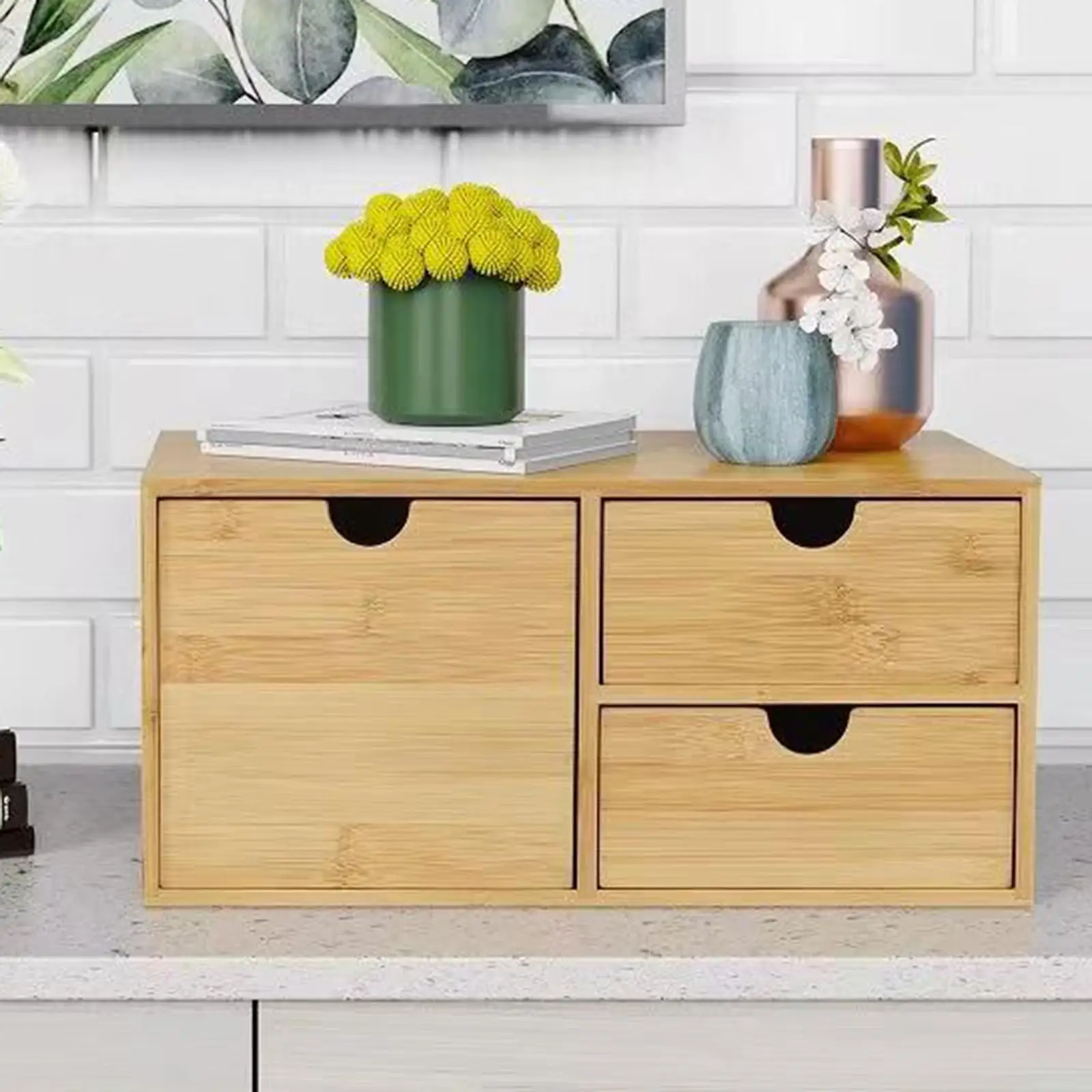 

Makeup Storage Drawer Wooden Desk Organizer Cosmetic with Shelf Jewelry Box Desk Storage Box for Home Counter Office Dresser