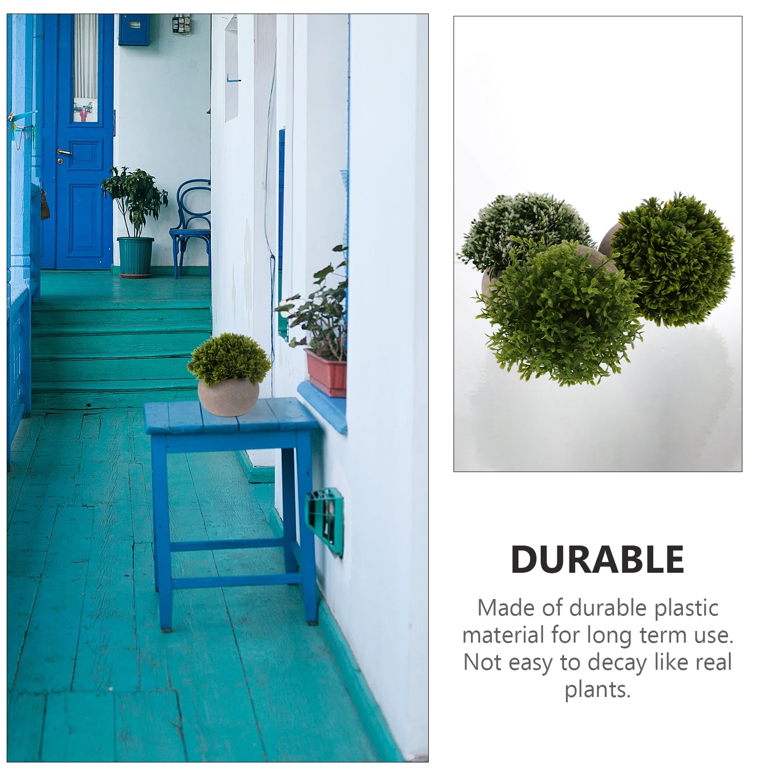 

3Pcs Artificial Plants Mini Potted Greenery Safe Odorless Practical Fake Plant Decor for Desktop Windowsill Coffee Table