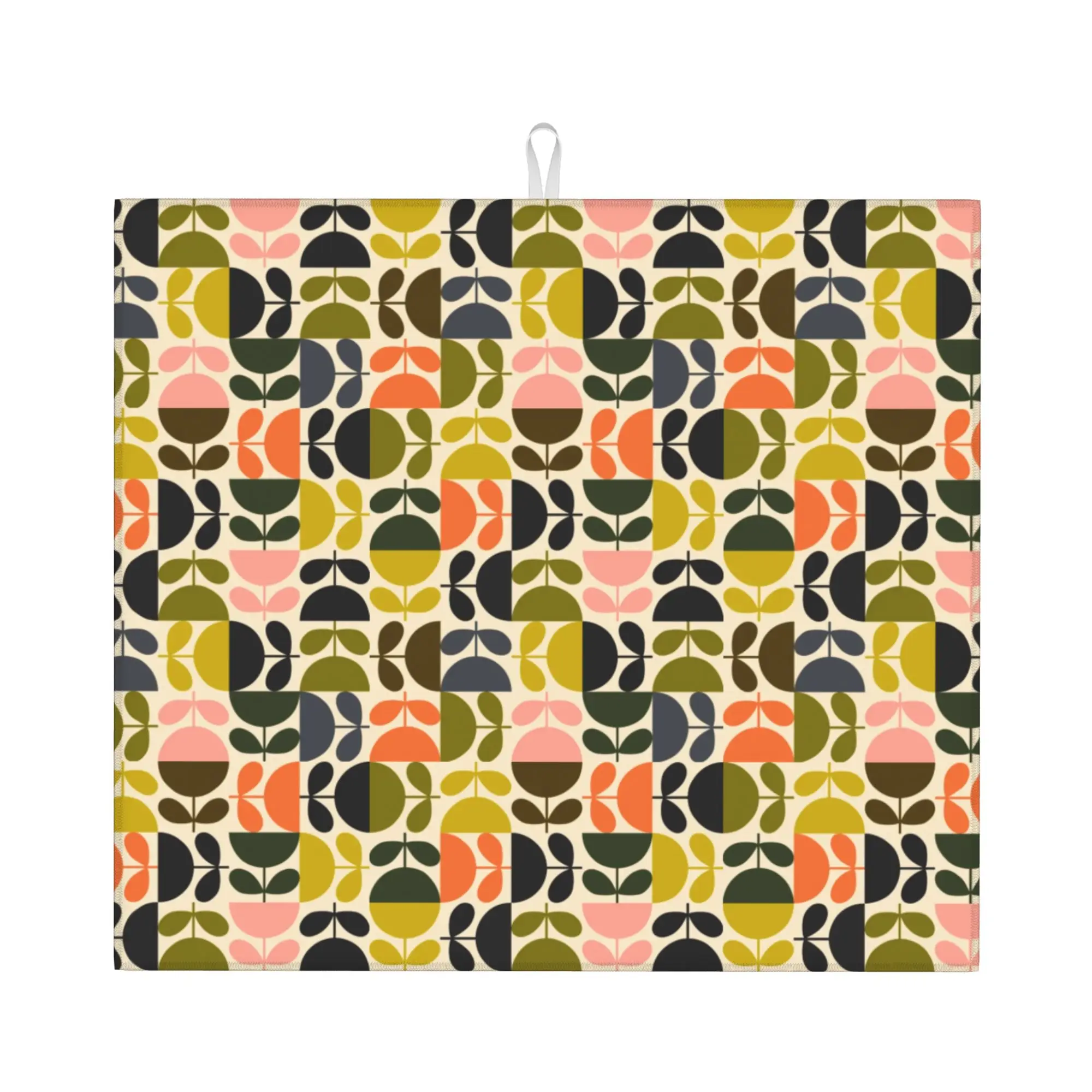 Orla Kiely Flower Non Slip Kitchen Counter Protector Mat Barware Tableware Reusable  Bathroom Drying Mat For Kitchen