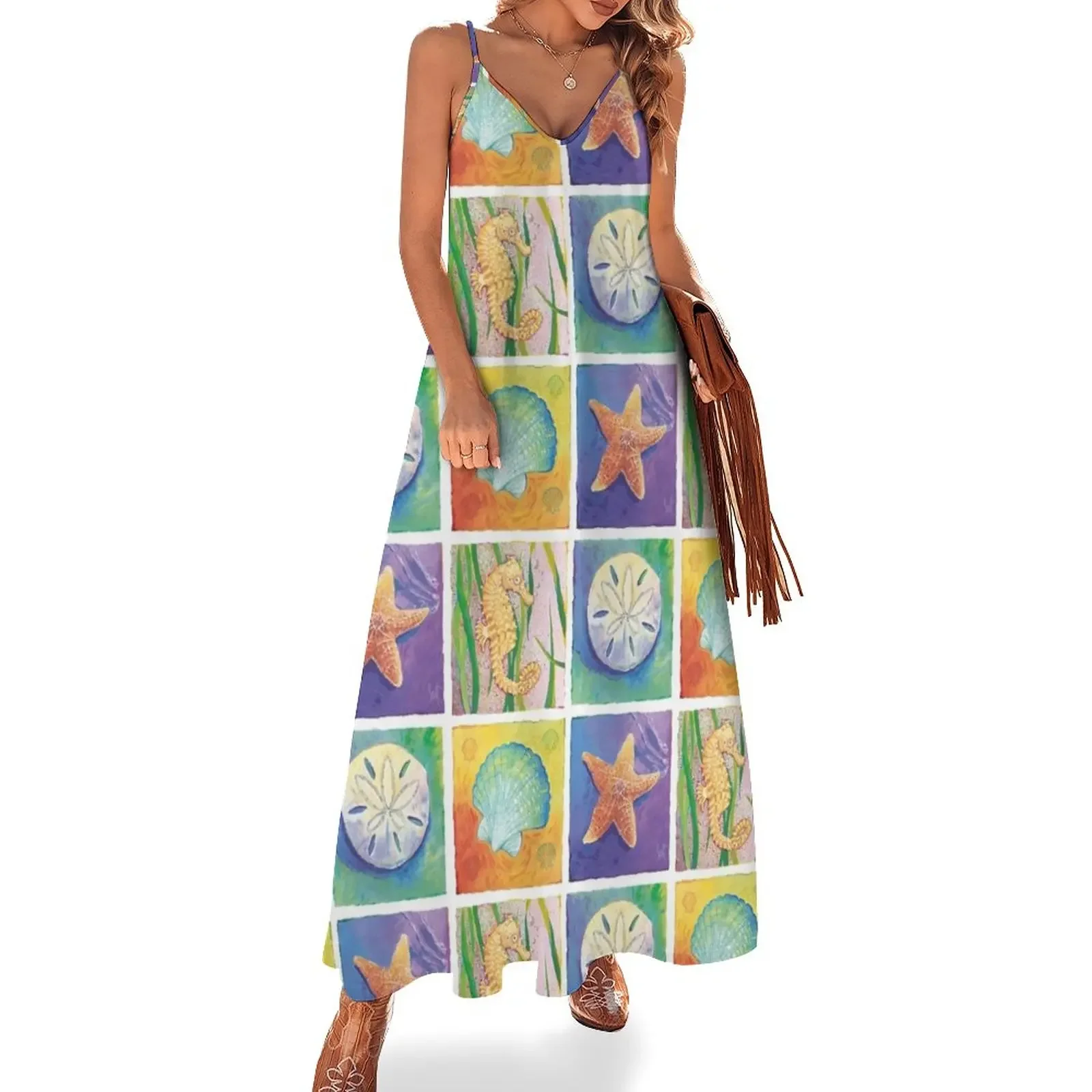 

Beach Squares Sleeveless Dress chic and elegant woman dress dress women elegant luxury