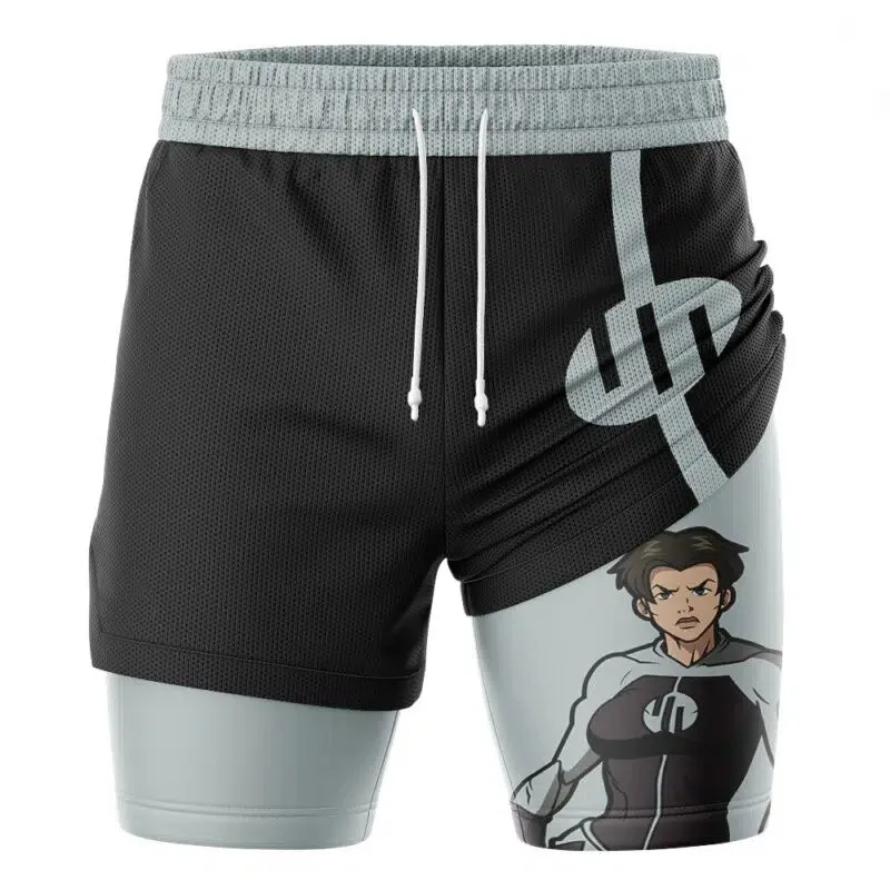 2026 New Style Double-layer Sports Men's Shorts, Quick-dry and Breathable, Suitable for Fitness Training, Loose-fitting Shorts