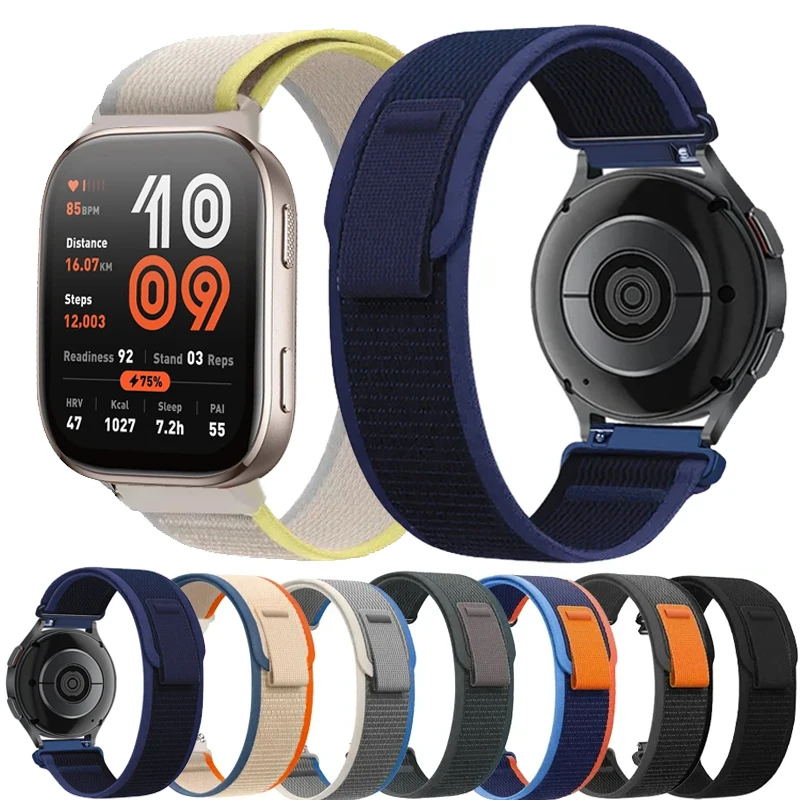 20mm 22mm Trail Loop For Amazfit Bip 6 5 3 3Pro/GTS GTR4 3 2 42 47mm Sport Band For Amazfit Active 2/Balance 2/Cheetah Pro/Round