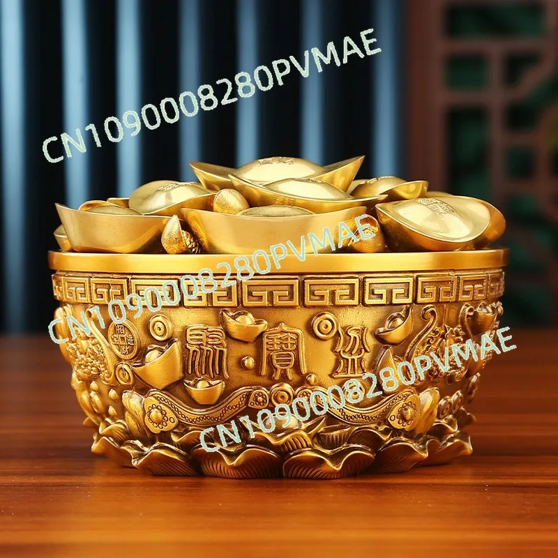 Pure brass Bafanglai Cornucopia Wufu Ruyi Yuanbao Cornucopia Home Furnishing Office Ornament