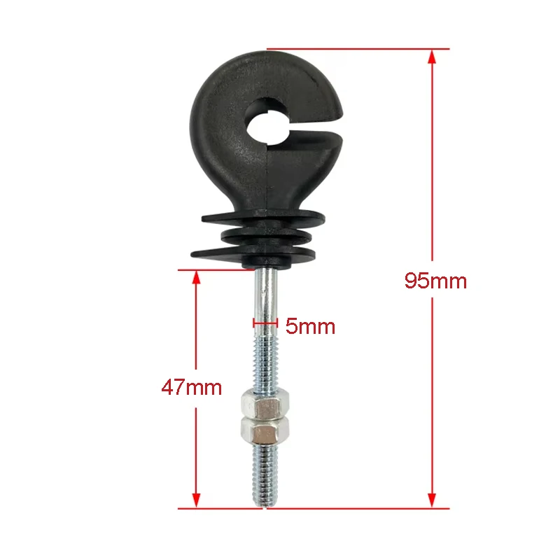 20 Pcs Threaded Electric Fence Insulators Black Flat Nut Ring Metal Post Insulators for Livestock Cattle Horse Farm Fencing Wire view 4