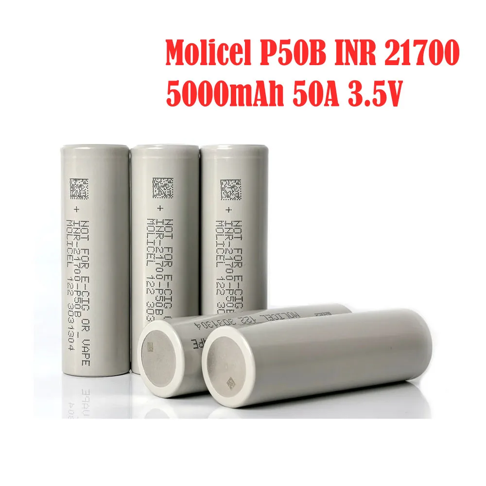 Best performance Original Molicel P50B 21700 Li-ion Battery INR 21700 5000mAh 50A 3.5V Rechargable B Series Cell for Power Tool