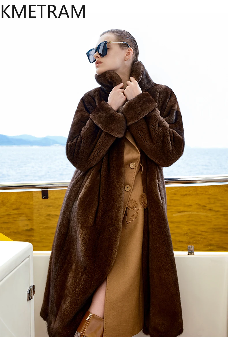 100 % natürliche Nerzpelzjacke für Damen, hochwertiger langer echter Pelzmantel, Wintermäntel, Damenbekleidung, 2025, neu in Oberbekleidung, Fourrure