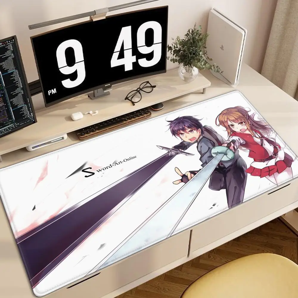 AAA S Sword Art Online Mouse Pad Desk Mouse Pad Cute HD Desk Pad Extended Gaming Keyboard Mats Large 100x50cm XXL Gamer Mousepad