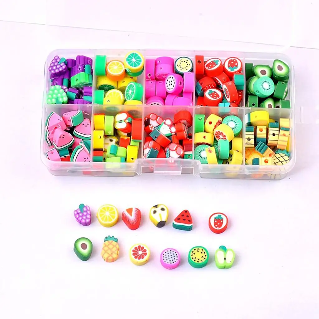 150Pcs Fruit Beads Handmade 10 Clay Charms for Earring Craft Making Supplies DIY Jewelry Making Hair Accessories Families