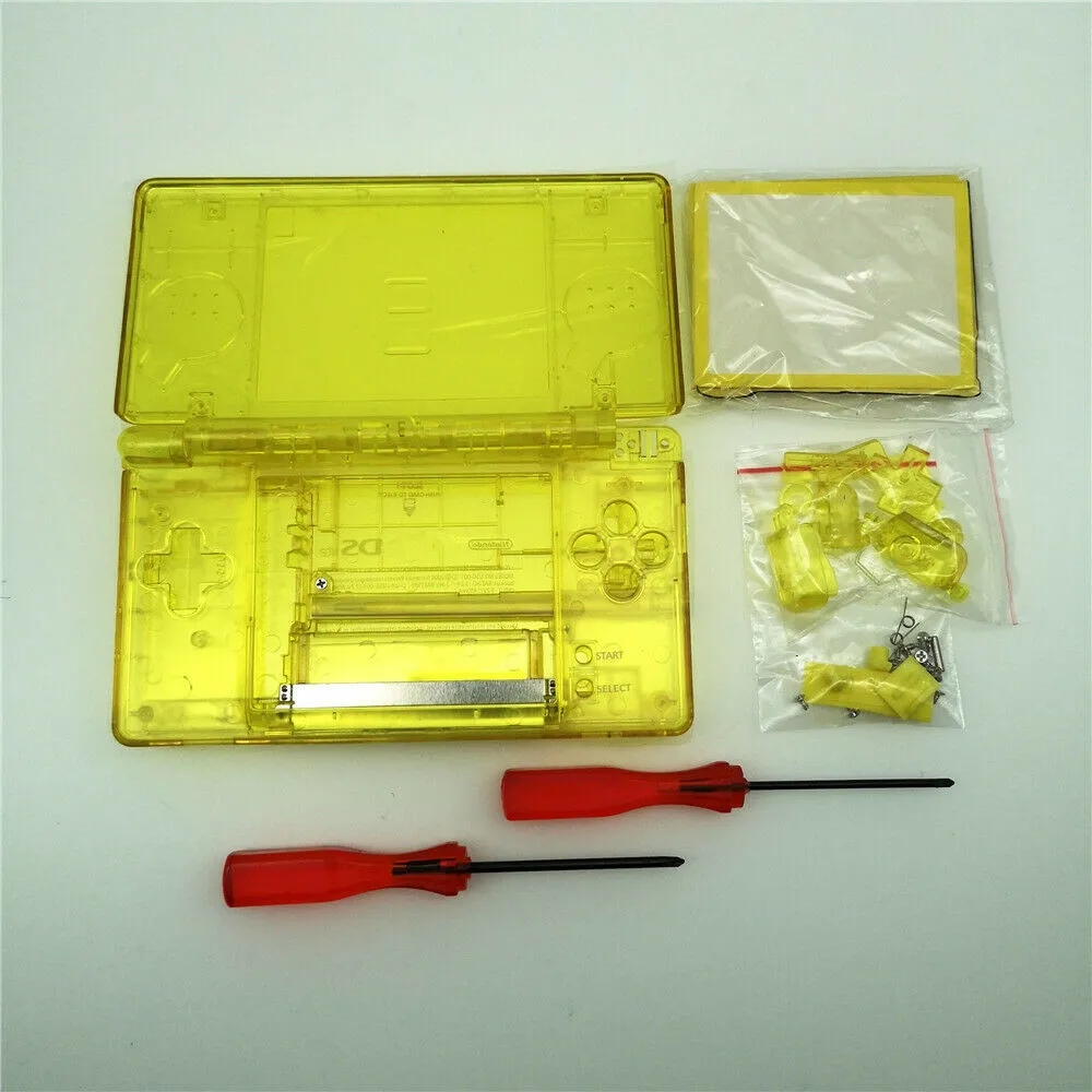 

Replacement New Clear Yellow Full Housing Shell Case Cover Buttons Tool Kits for Nintendo DS Lite NDSL