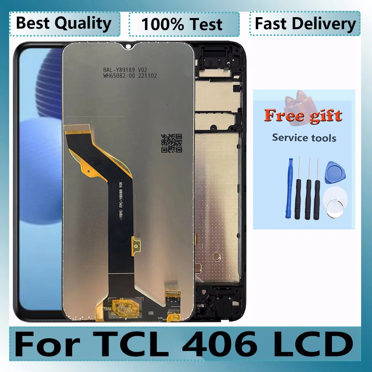 Pantalla Original para TCL 406 Full con marco T506K, montaje de Pantalla táctil LCD, repuesto de Panel digitalizador, piezas de Pantalla de reparación