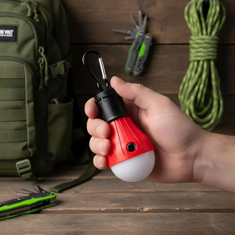 Battery Powered Mini LED Camping Lantern Emergency Light Bulb Portable for Outdoor Tent Hiking Power Outage Night Travel