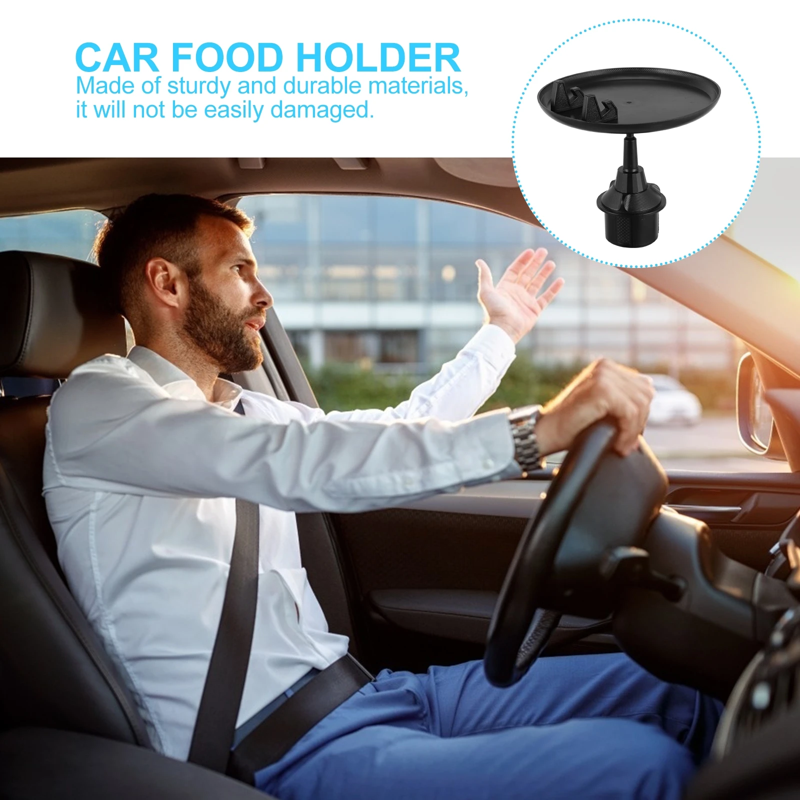 

Plastic Car Food Tray Tray Adjustable Design for Drink Cup Holder Vehicle ganizer Storage Solution Car Supplies