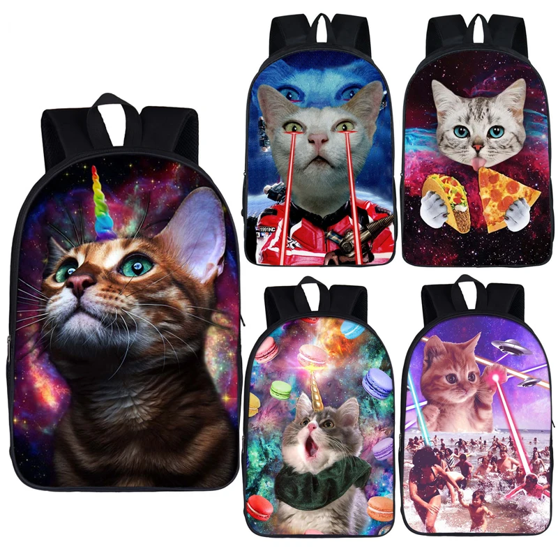 Kawaii Galaxie Einhorn Katze Schult aschen für Teenager Mädchen Jungen Rucksack Frauen Männer Laptop Taschen Tier Rucksack lässig Rucksack