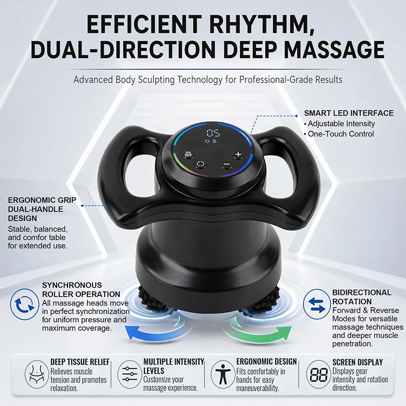 Handheld Electric Body Massager Deep Tissue Massage with 2 Interchangeable Heads for Muscle Relief & Circulation view 5