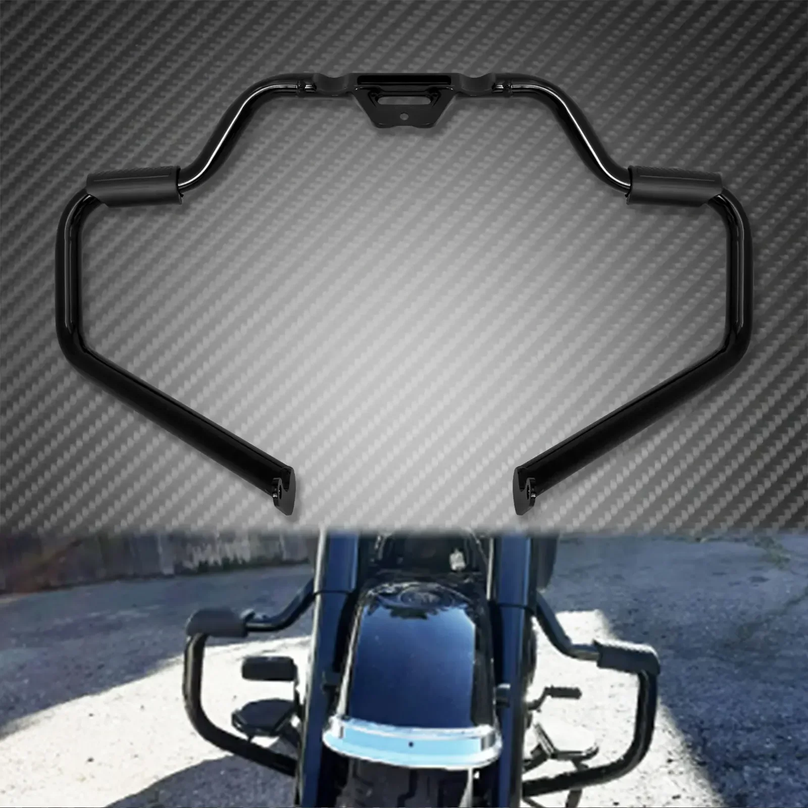 Motorcycle Black/Chrome Engine Guard Highway Crash Bar For Harley Softail Breakout Fat Boy Low Rider Slim FXBB FLSL FXF 18-2022