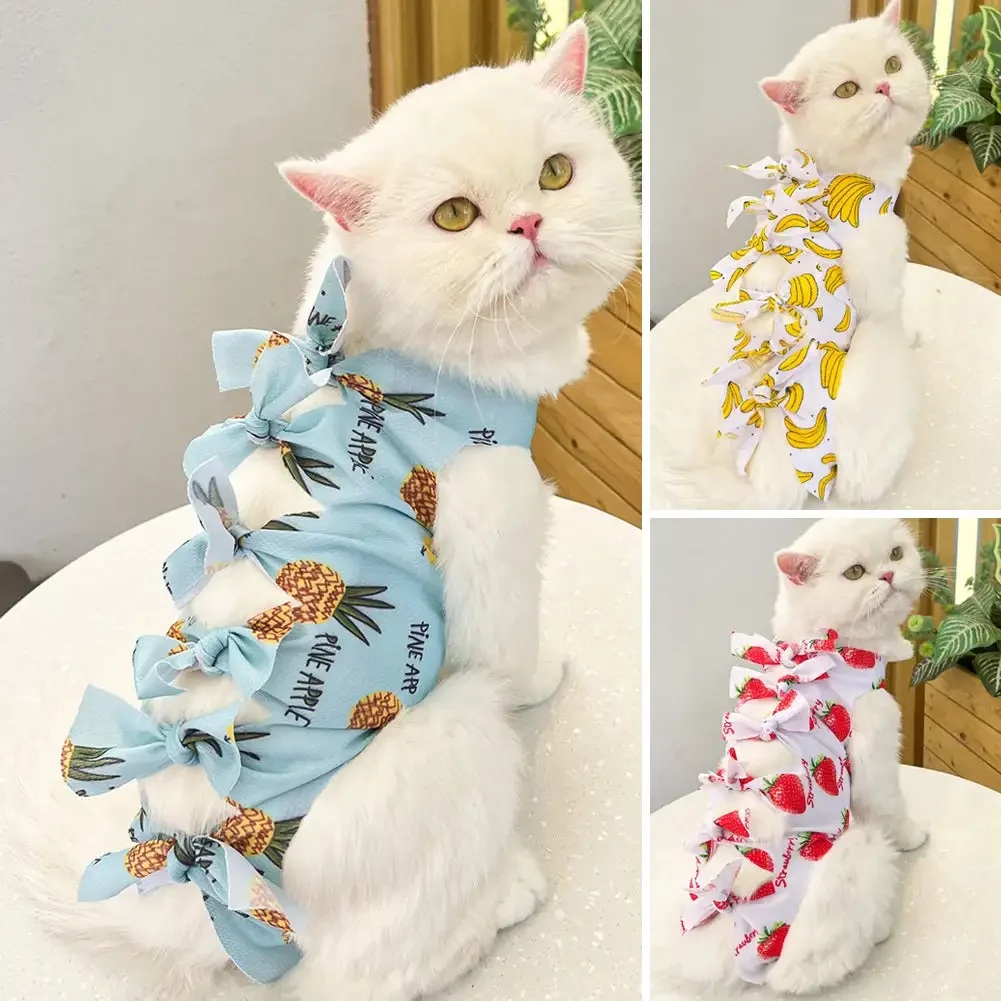 Pet Cat Weaning Cotton Clothes for Small Dog Sterilization Jumpsuit Anti-licking Surgery Recovery Care Suit Puppy Kitten Outfits