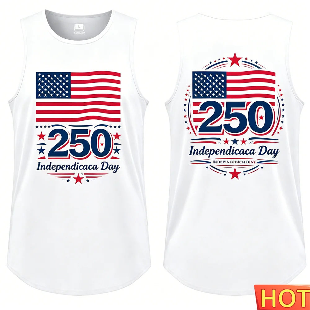 USA Men's Women's Celebration men's t-shirts and tank top basketball jerseys Celebrating 250th Anniversary Independence Day vest