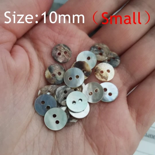 About 100pcs 10mm Small Natural Shell Sewing Buttons Mother Of Pearl Shell Round 2 Hole Button