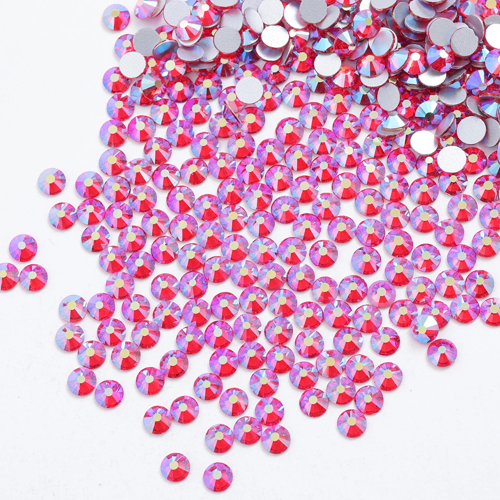 SWAGPICK SS4-30 Glass Light Siam AB Nail Art Decorations Flatback Rhinestones Non HotFix Glitter Glue Crystal DIY Wedding Dress