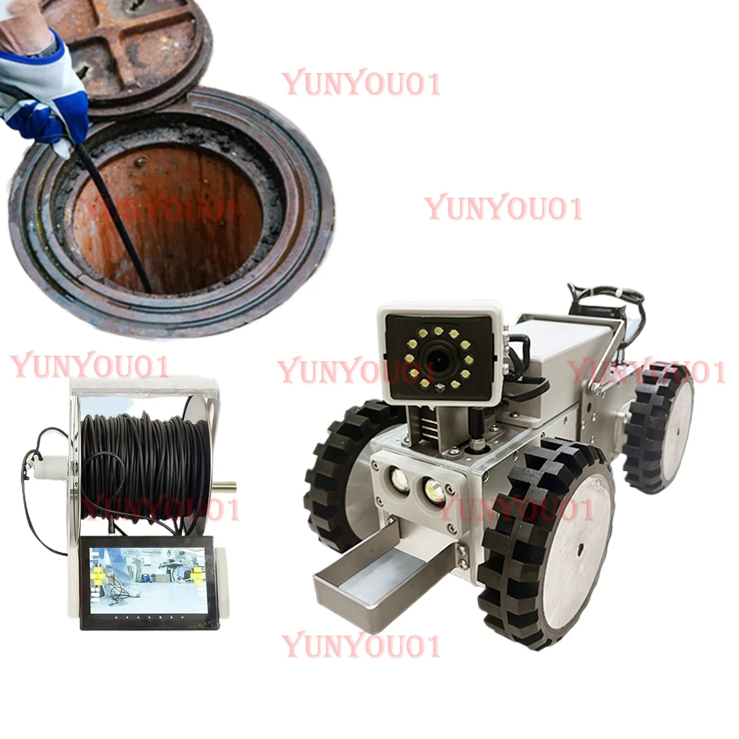 Pipeline Detection Robot Waterproof Inspection and Maintenance Municipal Sewage Pipe Camera Crawling