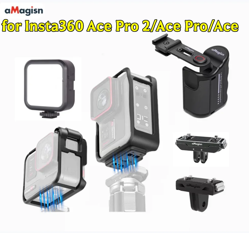 

aMagisn Plastic Cage for Insta360 Ace Pro 2 / Ace Pro / Ace Vertical Horizontal Utility Frame for Insta 360 AcePro 2 Accessories