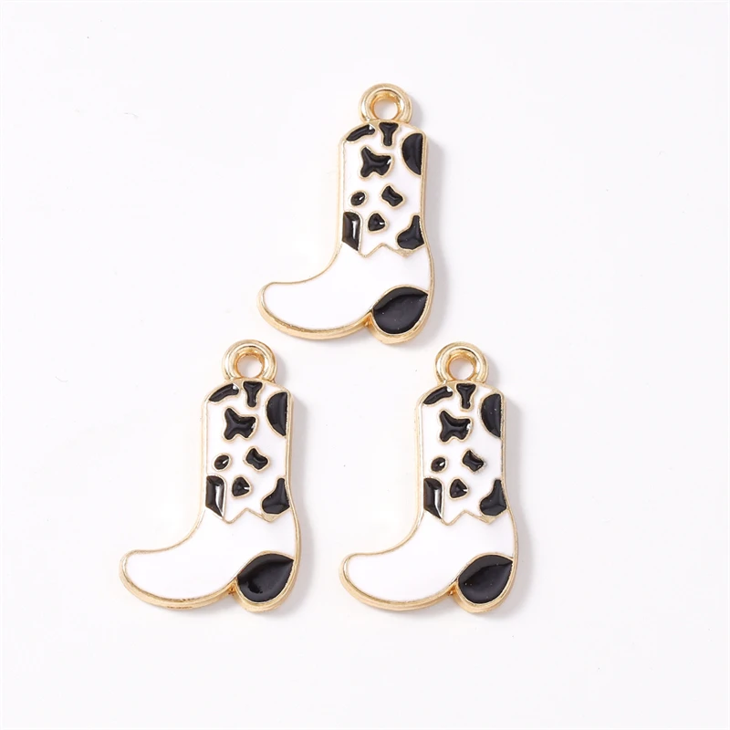 Duarte 20 Teile/los Nette Emaille Cowboy Stiefel Charms Anhänger für Schmuck Machen Ohrringe Halsketten Armbänder DIY Handwerk Zubehör – Detail 7