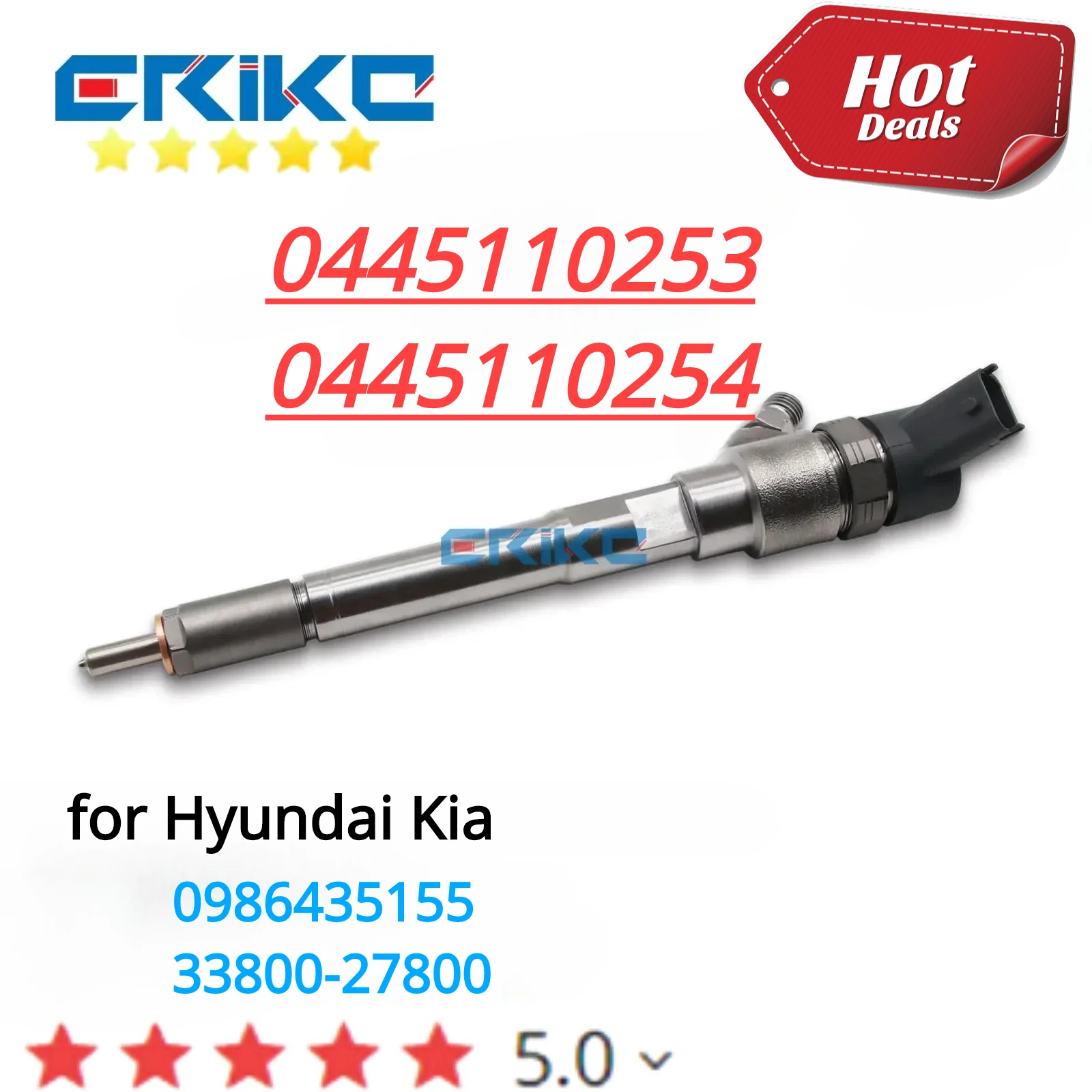 0445110253 0445110254 Common Rail Diesel Fuel Injector 0986435155 for HYUNDAI Kia 33800-27800