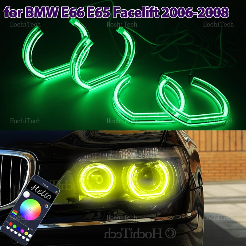 APP Remote control RGB Ring Angel Eyes LED Light Rings for BMW 7 series E65 E66 facelift 745i 745Li 760Li 760i 2006-2008