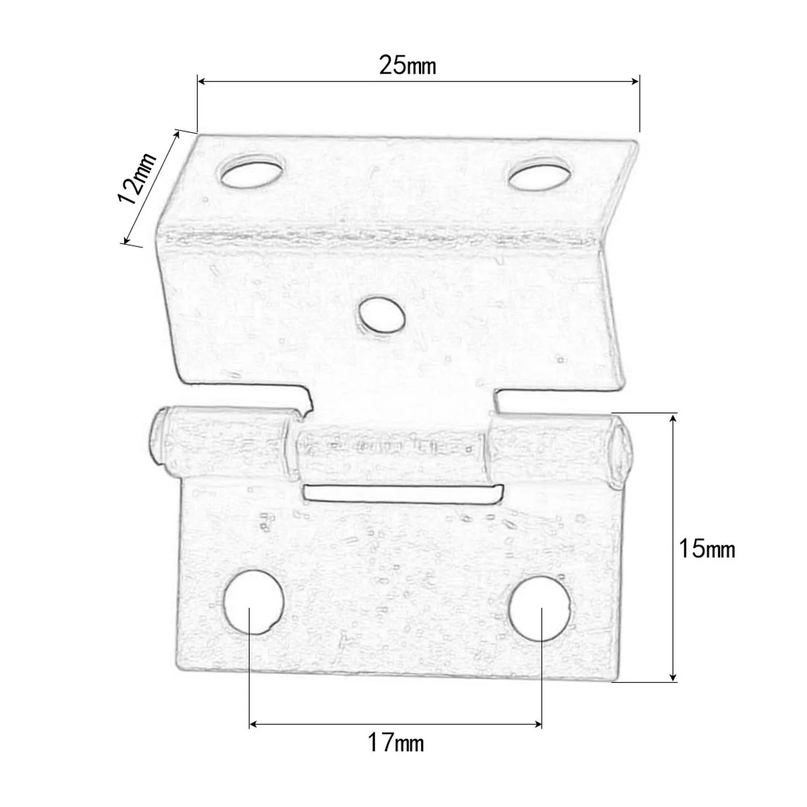 4pcs 25mm Three Fold Hinges Chinese Old Hinge Furniture Decoration Cabinet Door Hinge with Screws