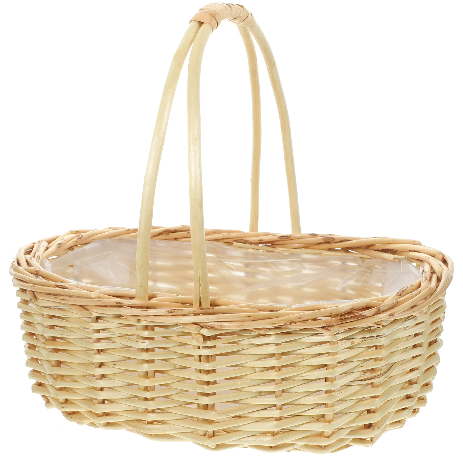 

Portable Wicker Flower Basket Woven Baskets Fruit Storage Daily Accessories Picnic Container Handheld With Handle