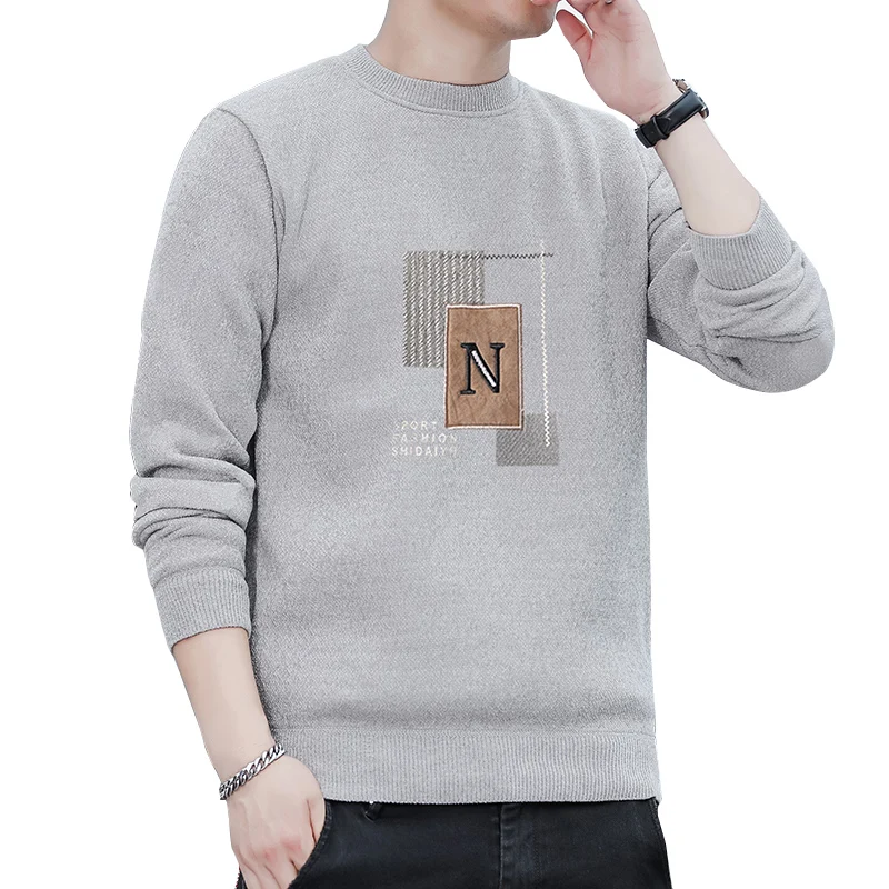 Men Fashion Knitted Sweater Velvet Pullovers Fleece Thick Warm Winter Knitwear Y2K Fashion Jumpers Men\'s Clothes