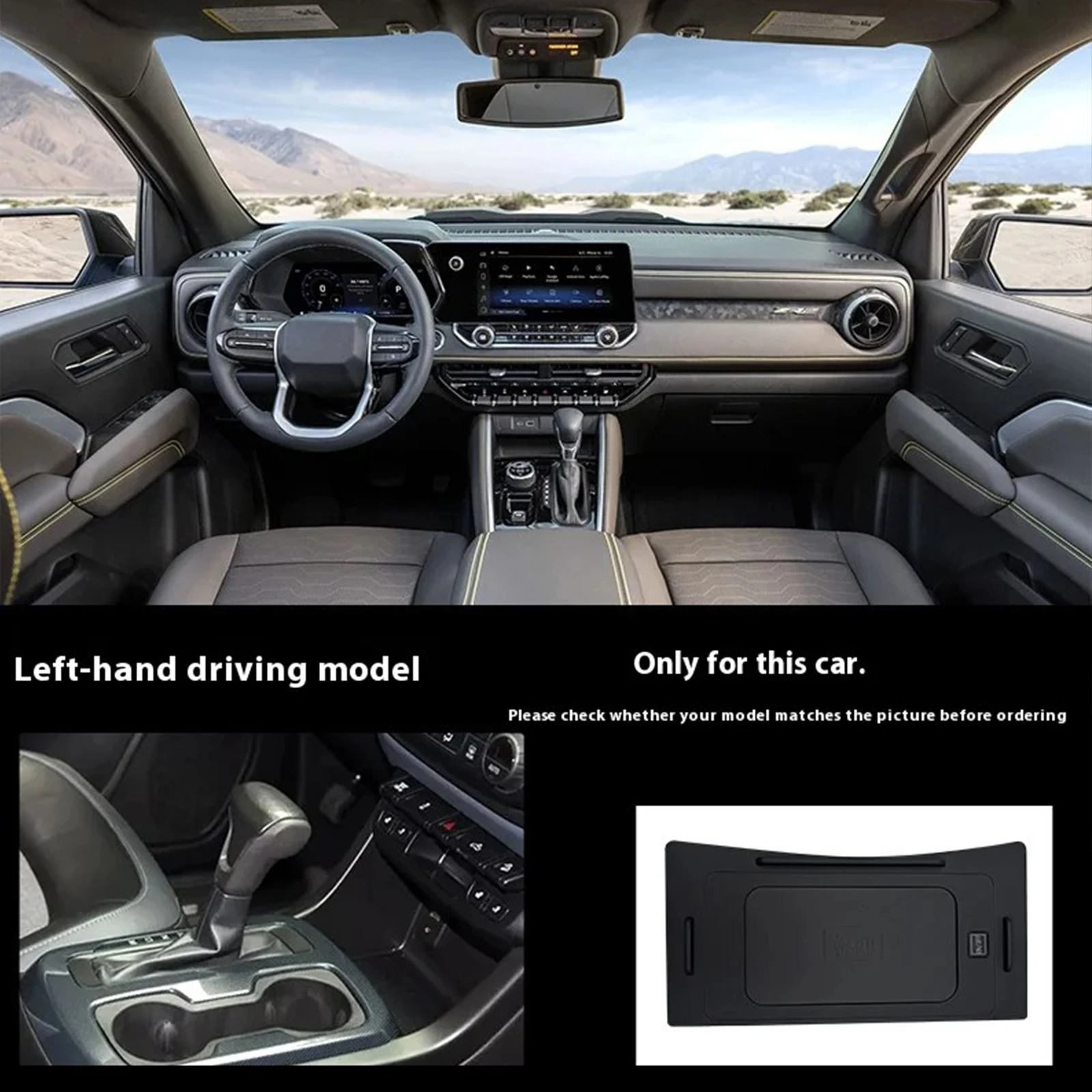 for Chevrolet Colorado 2022-2025 Car Wireless Mobile Phone Charger Center Console Storage 18W iPhone fast charge plate holder