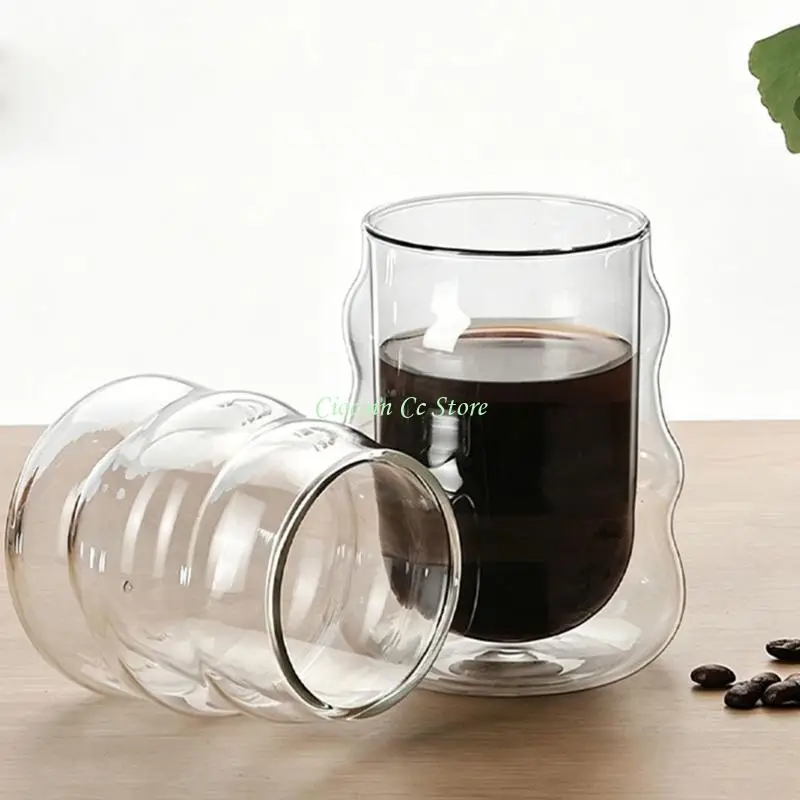 X90F Tempered Borosilicate Glass Mug Drinking Cup For Daily Hot Cold Beverage