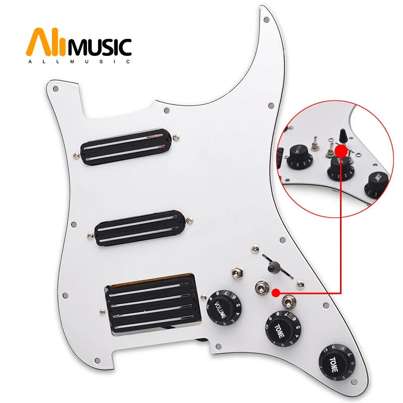 

SSH High Output Loaded Prewired Scratchplate Coil Splitting 2 Mini Humbucker with Coil Pickup Electric Guitar Pickguard