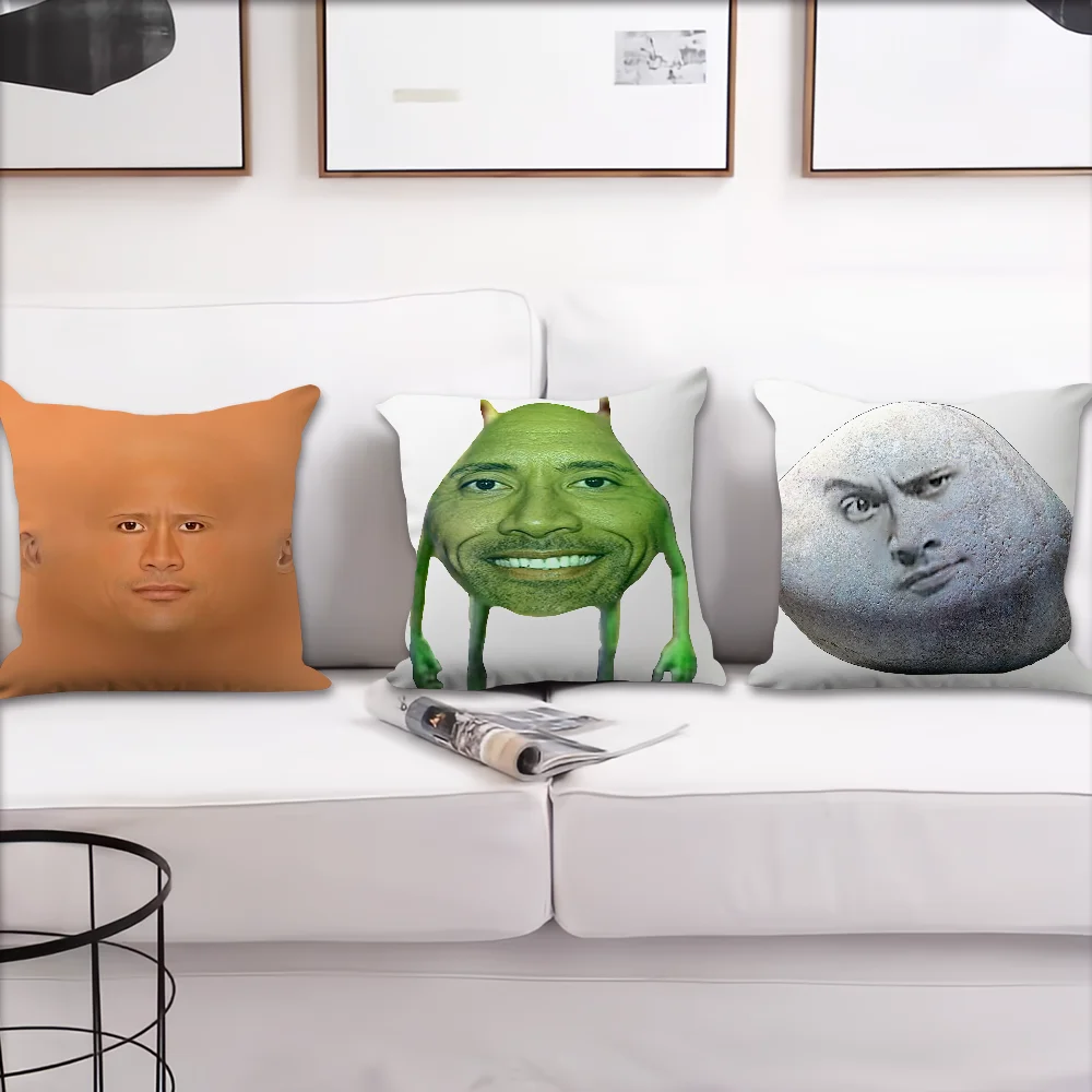 Face cushion cover Pillow Case Room Bedroom Sofa Dwayne Living Dwayne Backrest Johnson The Car Rock Square Headboard