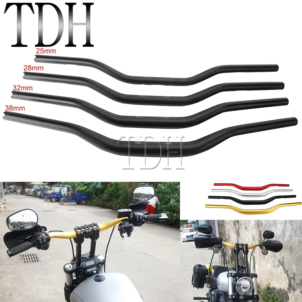 

Moto 1" 25mm 28mm 32mm 38mm Handle Bar CNC Billet Tracker Handlebars Pullback Bars For Harley Sportster XL883 XL1200 XL 883 Dyna