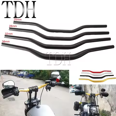 Moto 1" 25mm 28mm 32mm 38mm Handle Bar CNC Billet Tracker Handlebars Pullback Bars For Harley Sportster XL883 XL1200 XL 883 Dyna