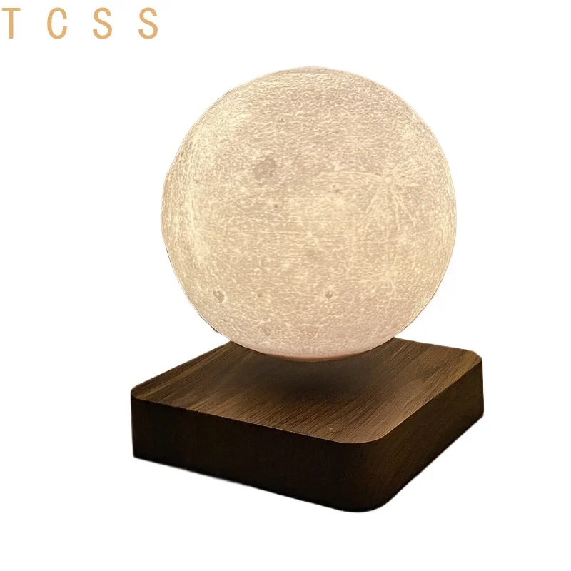 Floating Moon Night Light Magnetic Levitation Lamp Black Tech Creative Romantic Gift for Her Bedroom Desk Home Decor