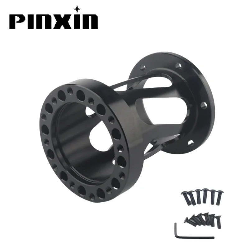 PinXin New hollow out Universal Steering Wheel Hub Spacer 12/51/76/101 mm Steering Wheel Hub Boss Kit Adapter Spacer Black