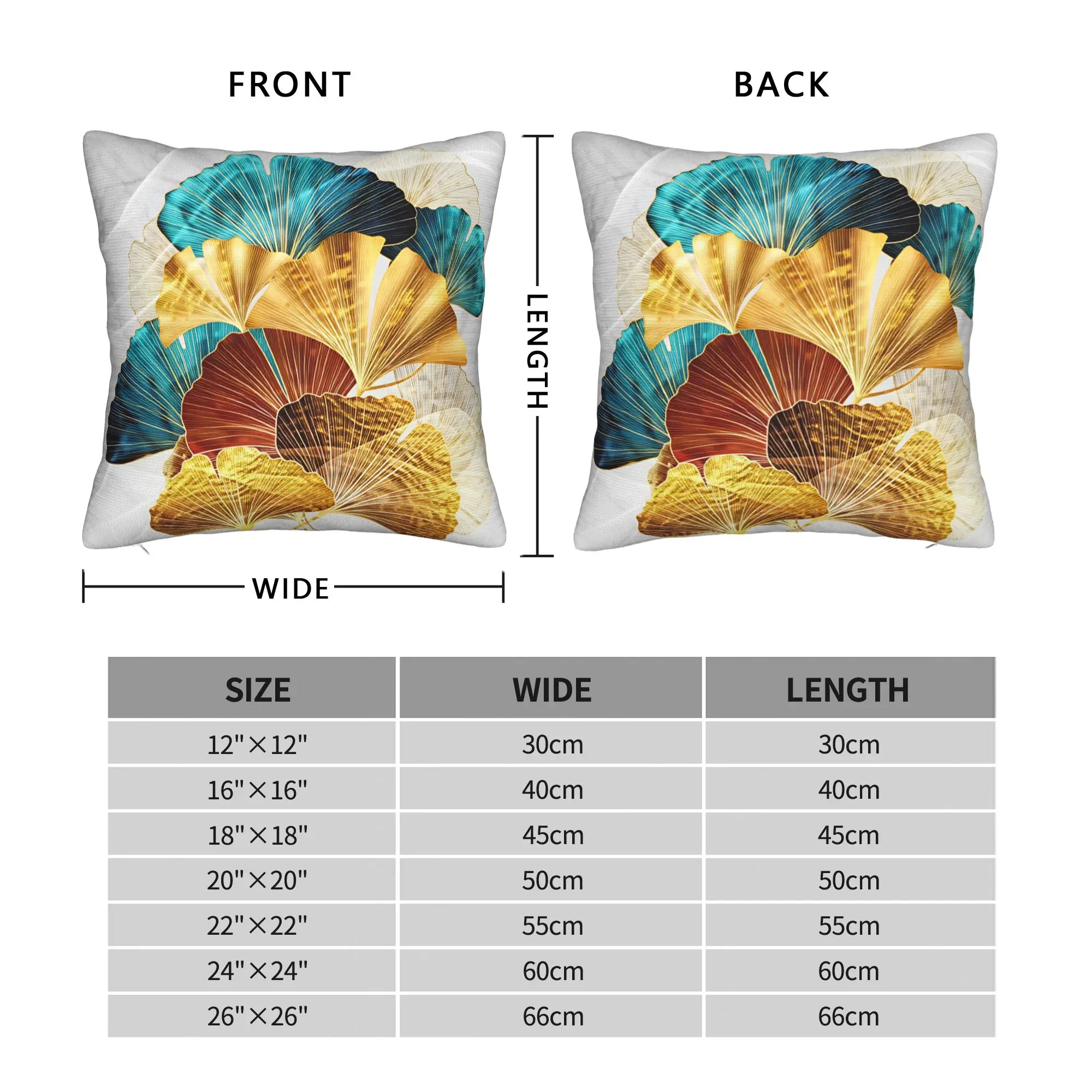 Ginkgo Leaves Pillow Cover  Fashion Pillow Case For Living Room Chair Comfy Pillowcases Gift
