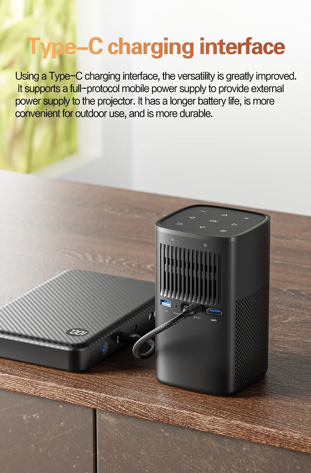 W & F M6pro Full HD1080P WIFI vídeo inteligente DLP Android Mobile Home Theater portátil 4K 3D mini proyector de vídeo con batería