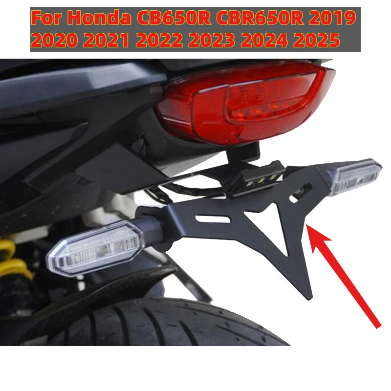 

License Plate Holder Bracket Kit For Honda CB650R CBR650R CB CBR 650 R 2019-2025 Tail Tidy Fender Eliminator with LED Light