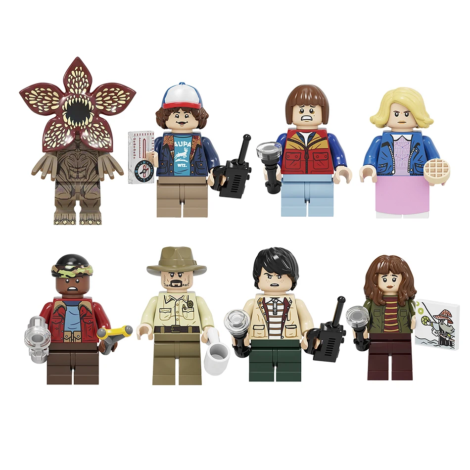Les figurines de construction The Terrible Movie Upside Down Dustin Mike Lucas Will Eleven, jouets éducatifs pour enfants